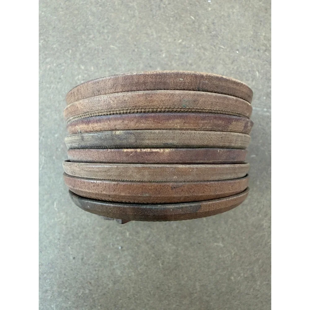 Vintage Wooden Coaster Set with Painted‎ Tulip Holder 6 Piece Rustic Folk Art